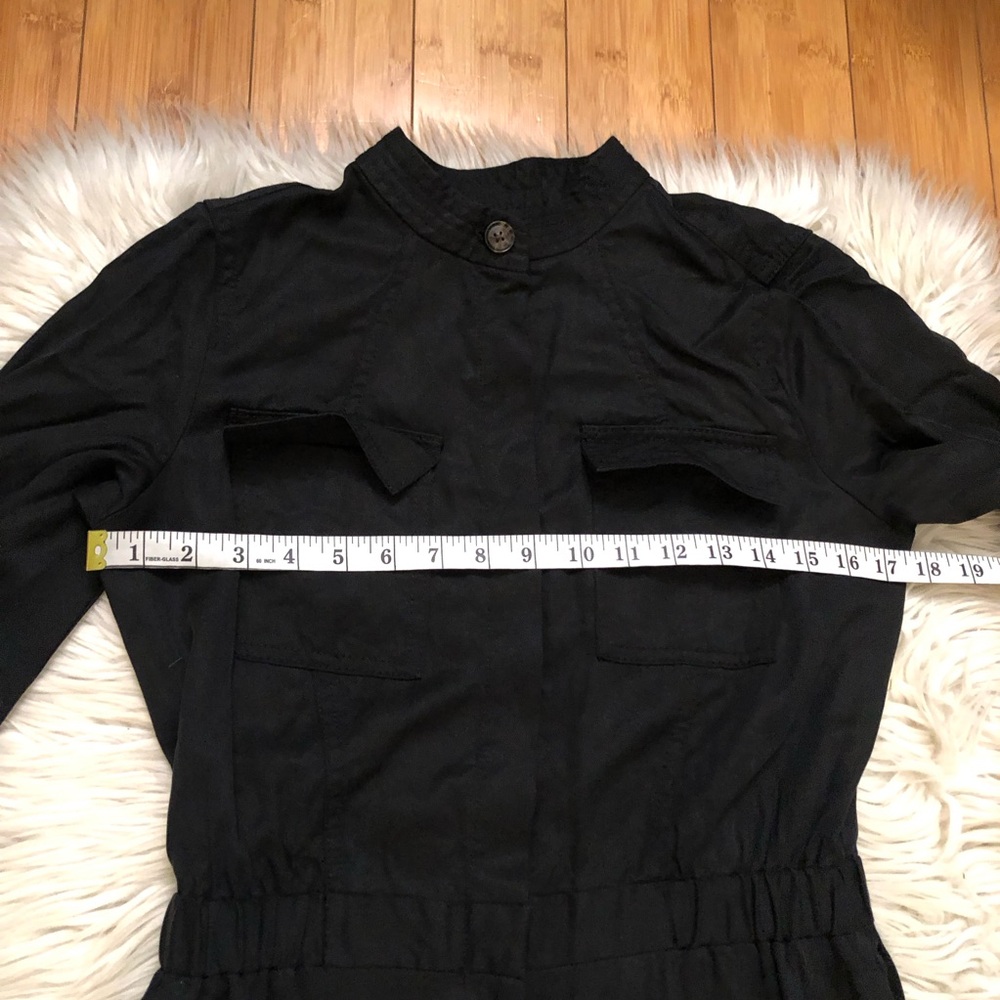 Banana Republic Tencel Black Tapered Leg Long Sleeves Utility Flight Jumpsuit 4 - Picture 14 of 16